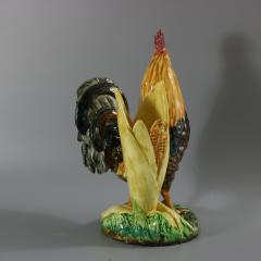 Delphin Massier Majolica Cockerel Rooster Vase - 3725877