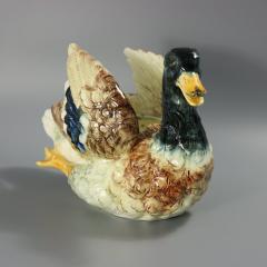 Delphin Massier Majolica Mallard Duck Planter - 4075392