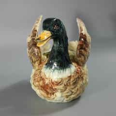Delphin Massier Majolica Mallard Duck Planter - 4075393
