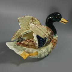 Delphin Massier Majolica Mallard Duck Planter - 4075398