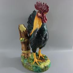 Delphin Massier Majolica Rooster Cockerel Figural Vase - 2409091