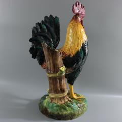 Delphin Massier Majolica Rooster Cockerel Figural Vase - 2409100