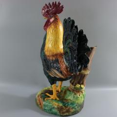 Delphin Massier Majolica Rooster Cockerel Figural Vase - 2409105