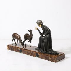 Demetre Haralamb Chiparus Art Deco Elegante Aux Biches on Alabaster Base signed D Constan by Chiparus - 4231133
