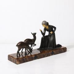 Demetre Haralamb Chiparus Art Deco Elegante Aux Biches on Alabaster Base signed D Constan by Chiparus - 4231134