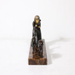 Demetre Haralamb Chiparus Art Deco Elegante Aux Biches on Alabaster Base signed D Constan by Chiparus - 4231138