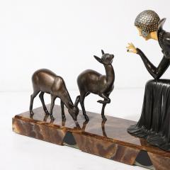 Demetre Haralamb Chiparus Art Deco Elegante Aux Biches on Alabaster Base signed D Constan by Chiparus - 4231140