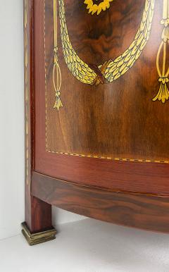 Demi lune Console Cabinet with Inlays and Embellished with Painted Decorations - 4451927