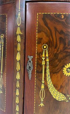 Demi lune Console Cabinet with Inlays and Embellished with Painted Decorations - 4451938