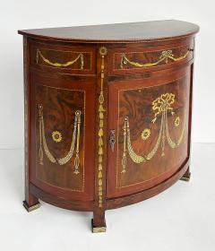 Demi lune Console Cabinet with Inlays and Embellished with Painted Decorations - 4451957