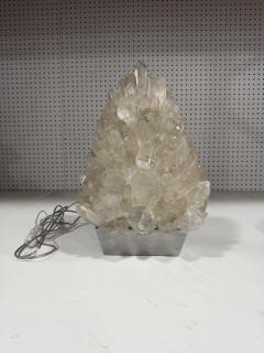 Demian Quincke Brazilian Contemporary Natural Rock Crystal and Aluminum Table Lamp - 4613362