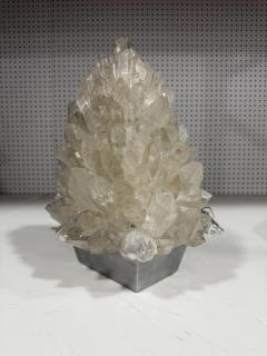 Demian Quincke Brazilian Contemporary Natural Rock Crystal and Aluminum Table Lamp - 4613363