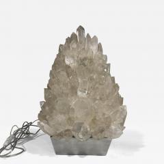 Demian Quincke Brazilian Contemporary Natural Rock Crystal and Aluminum Table Lamp - 4620204