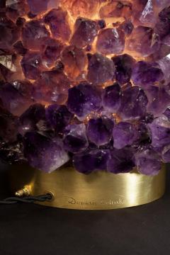 Demian Quincke Pair of Natural Amethyst Table Lamps Signed by Demian Quincke - 1358547