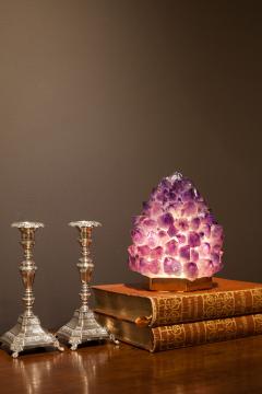 Demian Quincke Pair of Natural Amethyst Table Lamps Signed by Demian Quincke - 926005