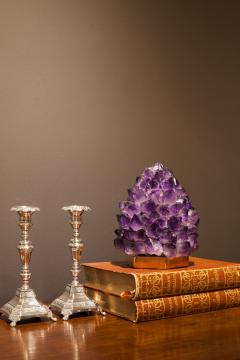 Demian Quincke Pair of Natural Amethyst Table Lamps Signed by Demian Quincke - 926006