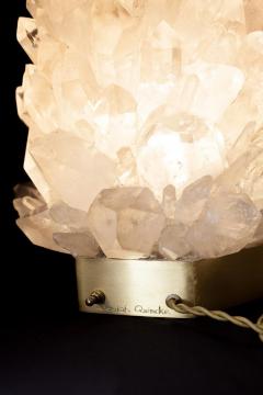 Demian Quincke Pair of Natural Crystal Table Lamps Signed by Demian Quincke - 1358541