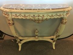 Demilune Console Or Serving Table French Maison Jansen Ribbon Form Marble top - 3005162