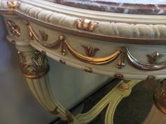 Demilune Console Or Serving Table French Maison Jansen Ribbon Form Marble top - 3005166