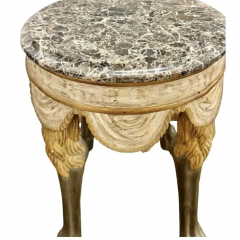 Dennis Leen Dennis Leen 18th C Style Lion Leg Marble Top Side Table - 4032988