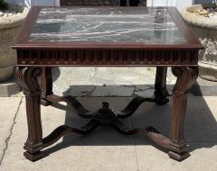 Dennis Leen Dennis Leen Carved Mahogany Marble Top Side or End Table - 2512572