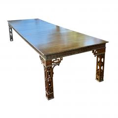 Dennis Leen Dennis Leen Chinese Chippendale Style Giltwood Walnut Dining Table - 4795086