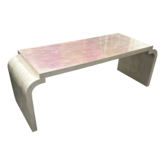 Dennis Leen Dennis Leen Modern Designer Silver Giltwood Waterfall Cocktail Table - 4135505