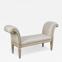 Dennis Leen Dennis Leen for Formations Gustavian Style Scroll Arm Painted Bench - 4440146
