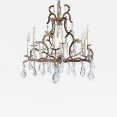 Dennis Leen Dennis and Leen Small Chateau Iron Chandelier Rock Crystal - 4588844