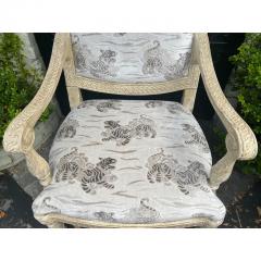 Dennis Leen Formations Carved Italian Arm Chair W Clarence House Tiger Velvet - 3146341