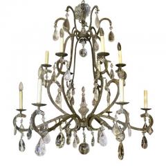 Dennis Leen Large Dennis Leen Rock Crystal Wrought Iron Chantilly 12 Light Chandelier - 4160801