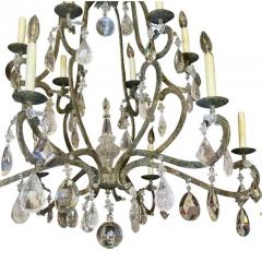 Dennis Leen Large Dennis Leen Rock Crystal Wrought Iron Chantilly 12 Light Chandelier - 4160803