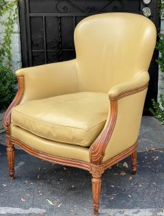 Dennis Leen Louis XV Style Dennis Leen Leather Bergere Arm Chair - 2665127