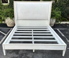 Dennis Leen Louis XVI Style Dennis Leen White Silver Queen Bed Frame - 2927282