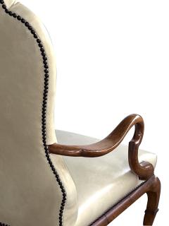 Dennis Leen Pair English Queen Anne Style Carved Walnut Shepherds Crook Armchairs - 4557040