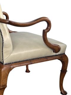 Dennis Leen Pair English Queen Anne Style Carved Walnut Shepherds Crook Armchairs - 4557042