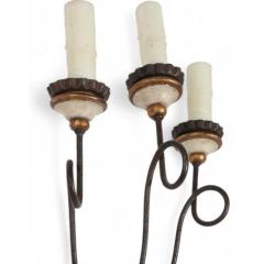 Dennis Leen Pair of Formations Italian Parcel Gilt Portofino 3 Arm Sconces - 4254808