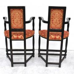 Dennis Leen Pair of Louis XIII Style Ebonized Stools by Dennis and Leen - 2784696