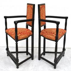 Dennis Leen Pair of Louis XIII Style Ebonized Stools by Dennis and Leen - 2784697