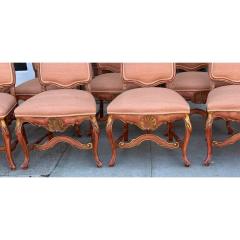 Dennis Leen Set of 10 Dennis and Leen Rococo Style Painted Giltwood Dining Chairs - 4541919