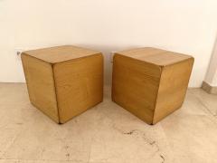 Derk Jan de Vries Wood Cube Stool Samara by Derk Jan de Vries for Maisa di Seveso Italy 1970s - 3618139