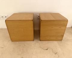 Derk Jan de Vries Wood Cube Stool Samara by Derk Jan de Vries for Maisa di Seveso Italy 1970s - 3618141