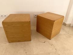 Derk Jan de Vries Wood Cube Stool Samara by Derk Jan de Vries for Maisa di Seveso Italy 1970s - 3618143