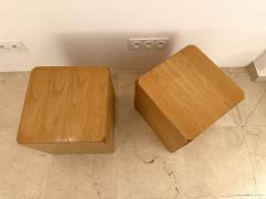 Derk Jan de Vries Wood Cube Stool Samara by Derk Jan de Vries for Maisa di Seveso Italy 1970s - 3618145