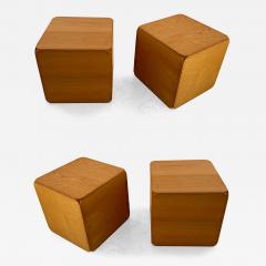 Derk Jan de Vries Wood Cube Stool Samara by Derk Jan de Vries for Maisa di Seveso Italy 1970s - 3620304