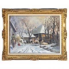 Description Needed Russian Landscape with Figures and Horses - 4577457