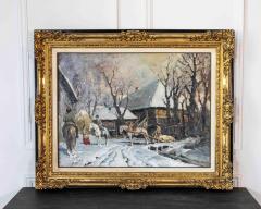 Description Needed Russian Landscape with Figures and Horses - 4577557