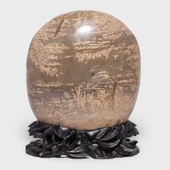 Desert Meditation Stone on Carved Stand - 4171853