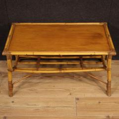 Design coffee table in bamboo and woven wood from the 70s - 3901808