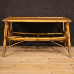 Design coffee table in bamboo and woven wood from the 70s - 3901810